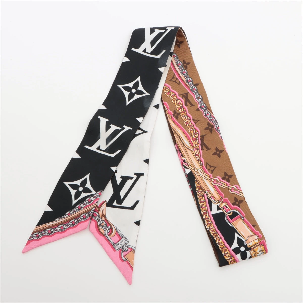【極美品】ルイヴィトン　バンドーBB アルティメット　スカーフ　シルク ピンク 極美品】ルイヴィトン バンドーBB アルティメット スカーフ