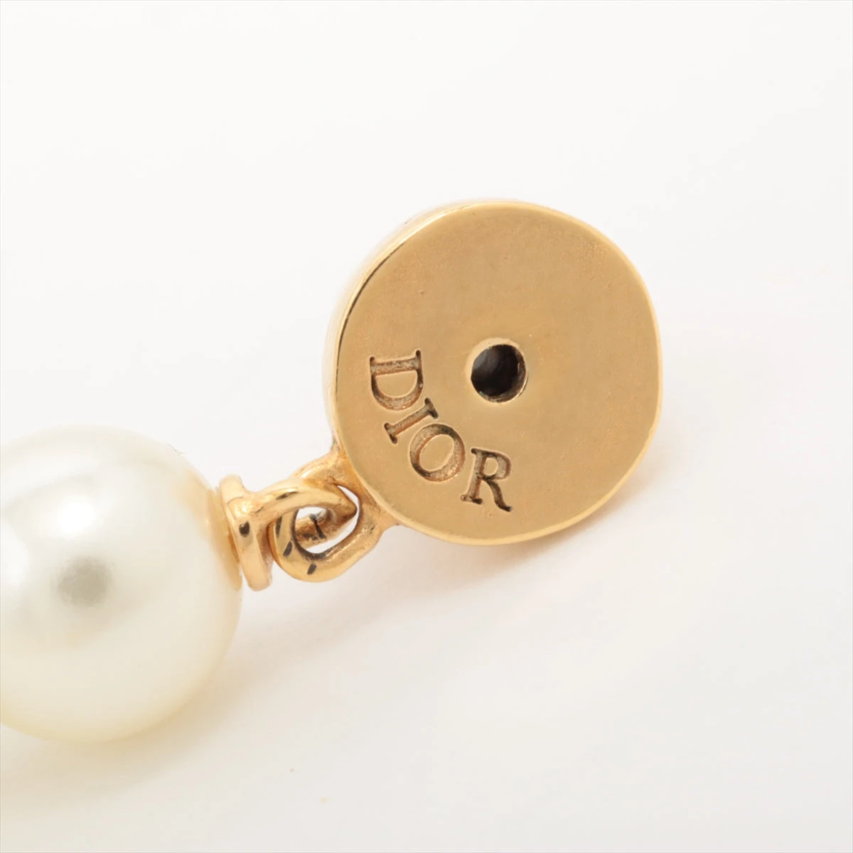 ディオール ピアス(片耳用) GP×フェイクパール ゴールド