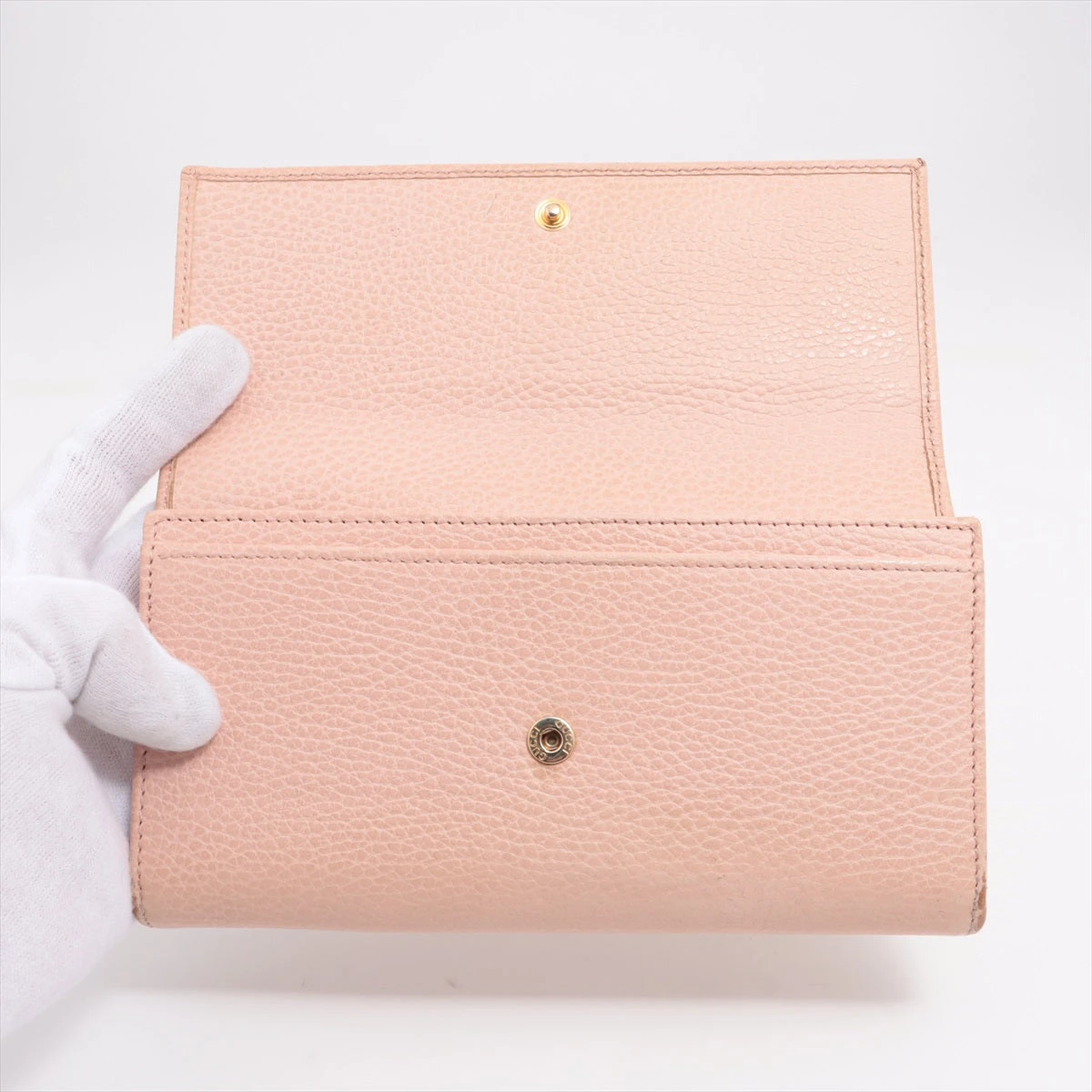 グッチ GGマーモント 456116 レザー 長財布 ピンク A3056419｜中古 