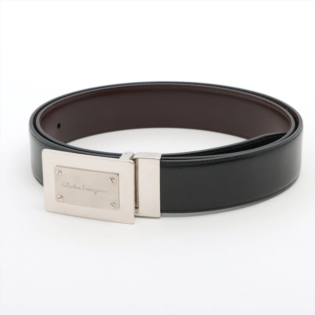 かやりき様　フェラガモ　ベルト　シルバー ブラック FERRAGAMO フェラガモ リバーシブル ベルト メンズ | メンズ・ブランド