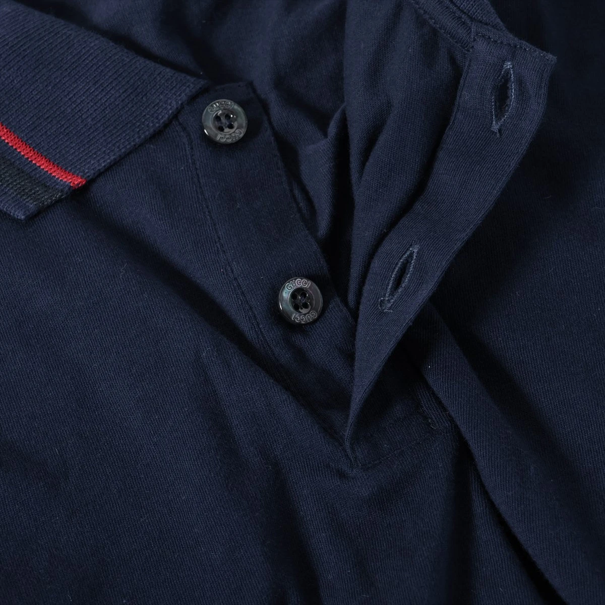グッチ コットン ポロシャツ XL メンズ ネイビー A3052743｜中古 