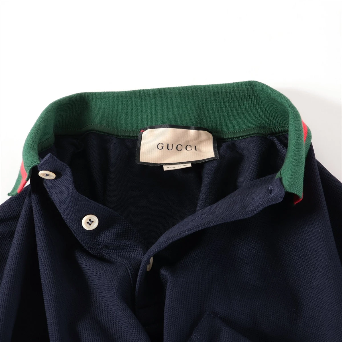 グッチ GG コットン ポロシャツ XXL メンズ ネイビー 701735
