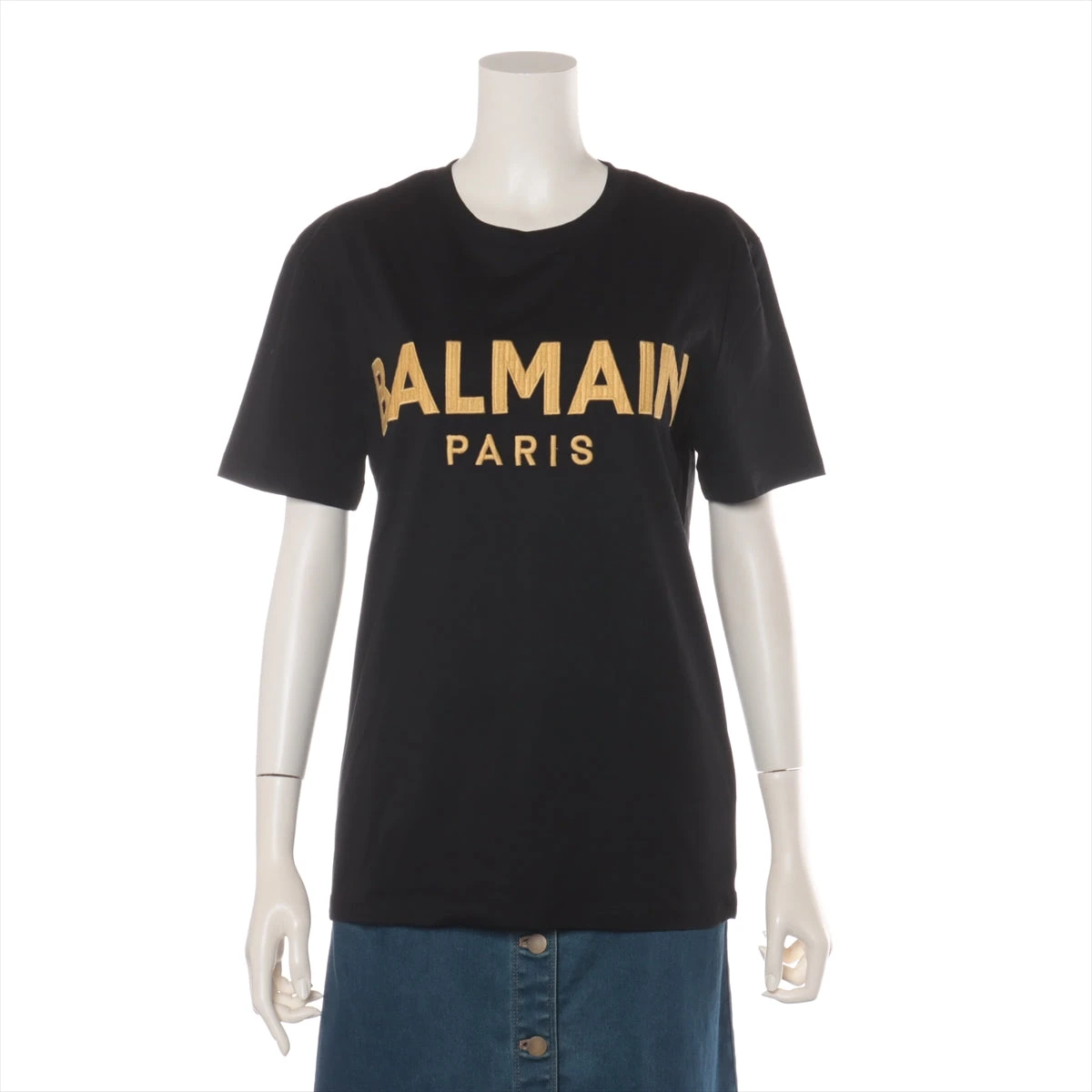 バルマン コットン Tシャツ S レディース ブラック 12996