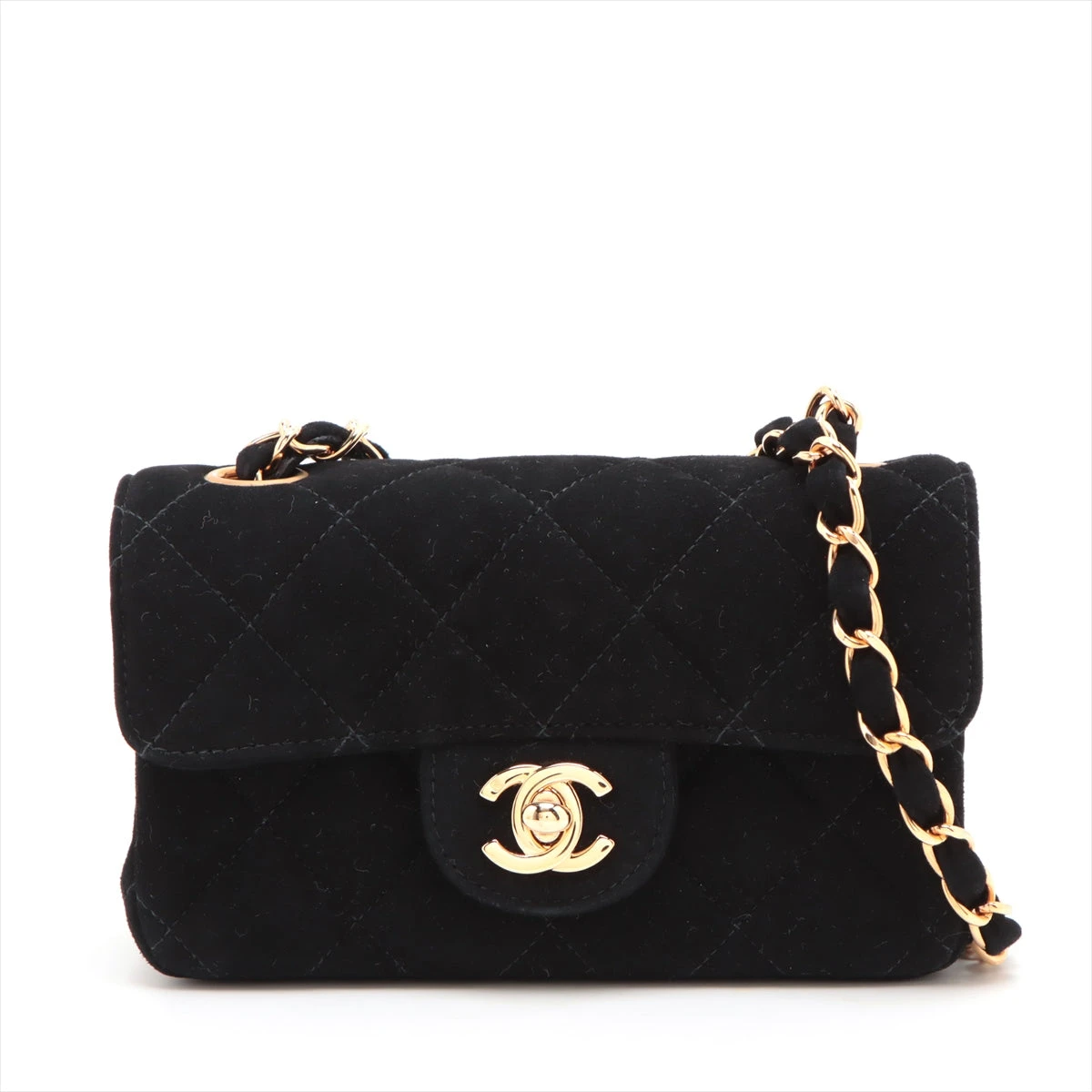 CHANEL★シャネル マトラッセショルダーバッグ スエードAランク シャネル マトラッセ キャビアスキンxスエード チェーン