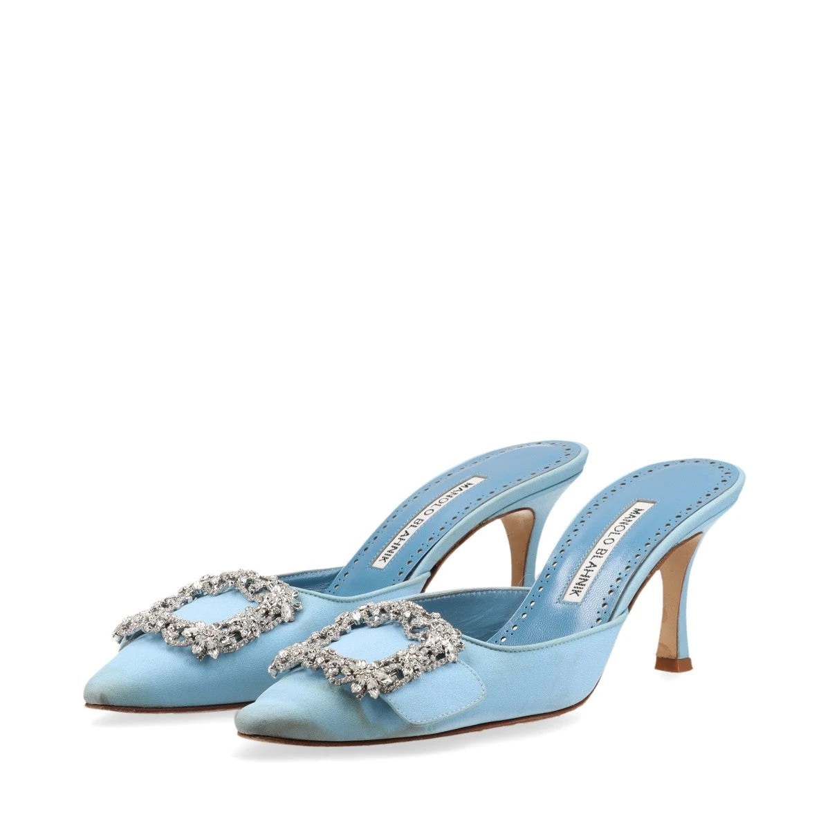 美品✨ マノロブラニク レザー ファブリック パンプス ドット柄 34