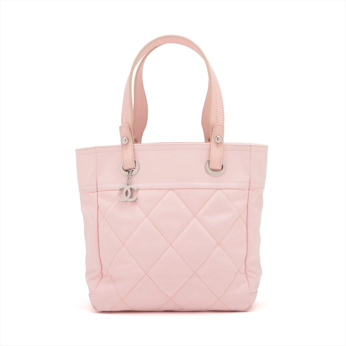 CHANEL トートバッグ パリビアリッツPM ココチャーム キャンバス ピンク CHANEL トートバッグ パリビアリッツPM ココチャーム キャンバス