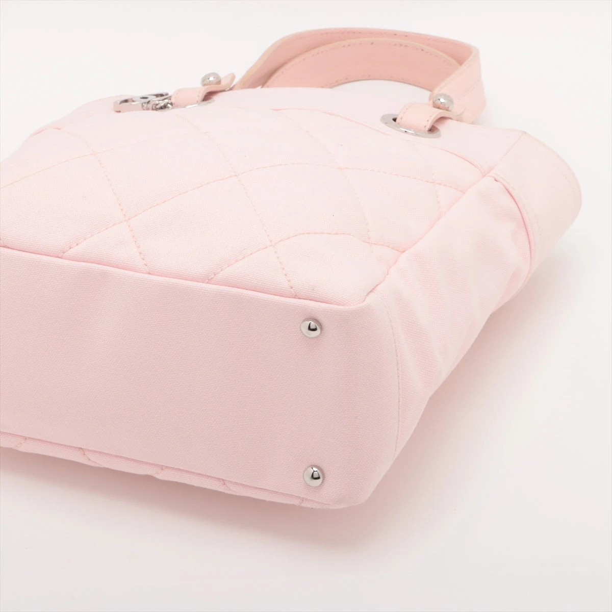シャネル パリビアリッツPM キャンバス トートバッグ ピンク シルバー