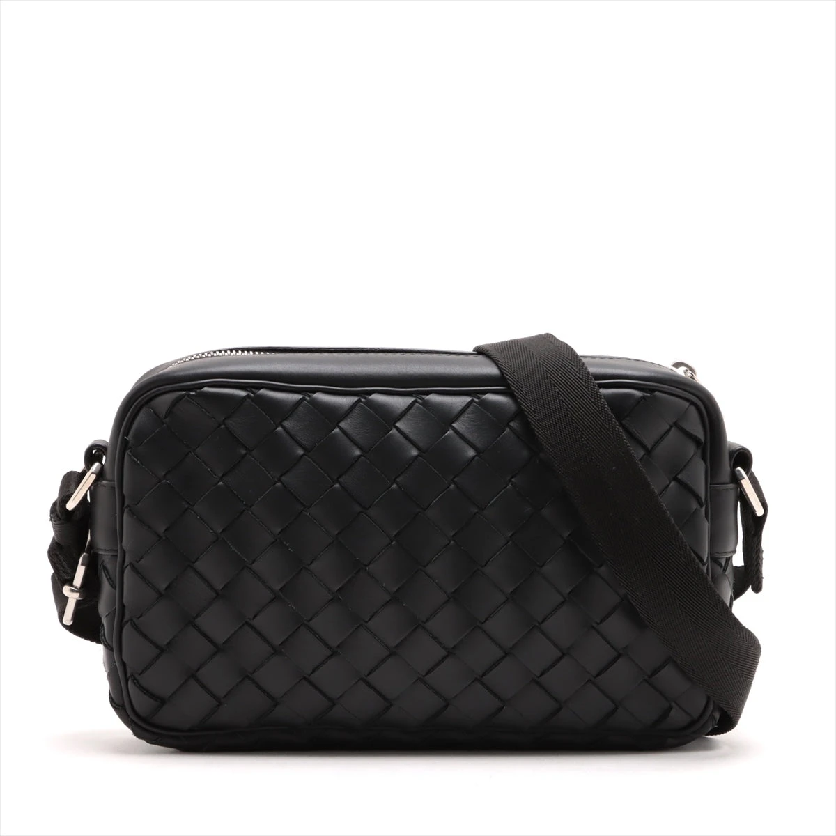 ✨️極美品✨️ ボッテガヴェネタ イントレチャート ショルダーバッグ ブラック ボッテガヴェネタイントレチャートレザーショルダーバッグブラック黒