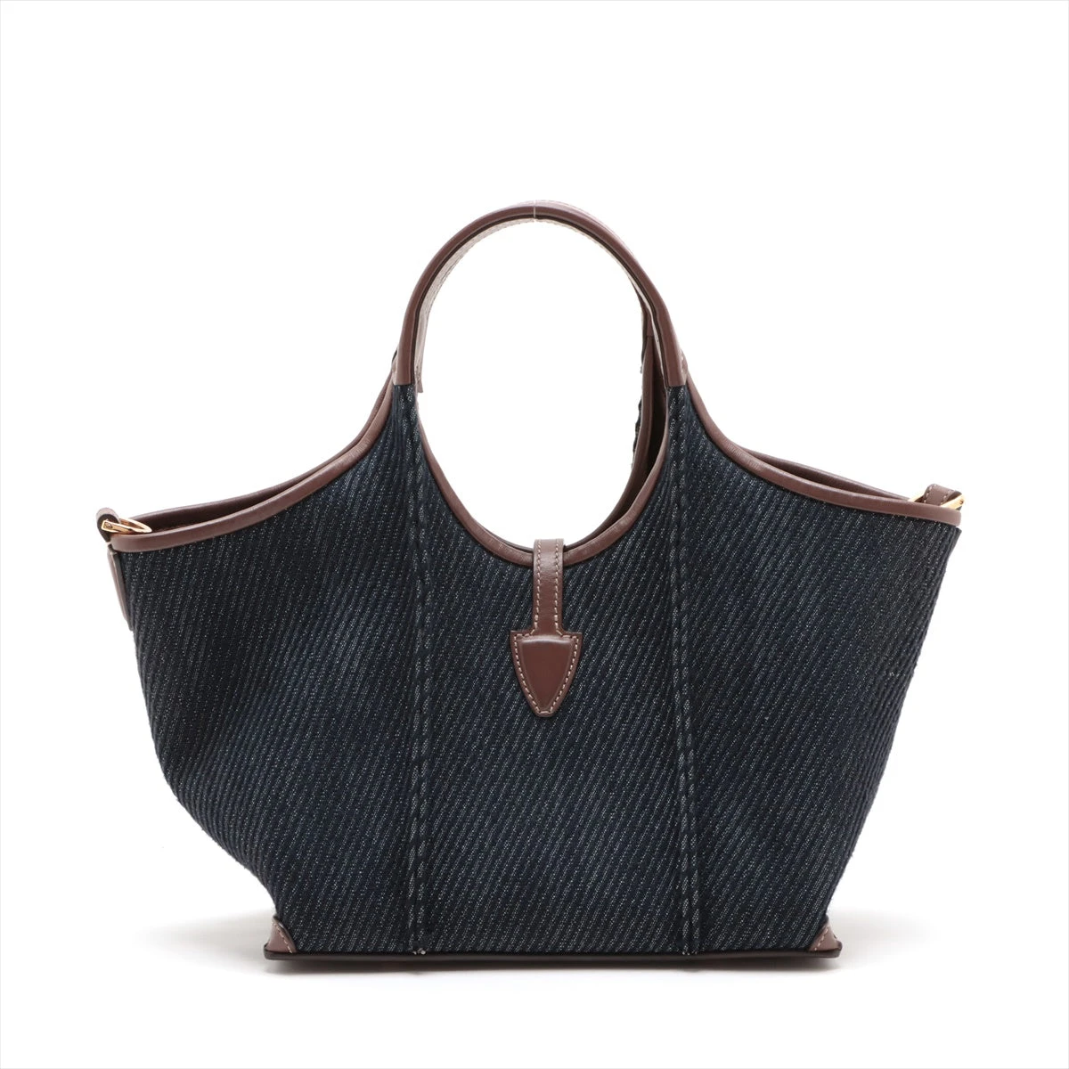 【 TOD'S 】Tタイムレス デニムバッグ トッズ Tタイムレス デニム×レザー 2WAYハンドバッグ ブルー