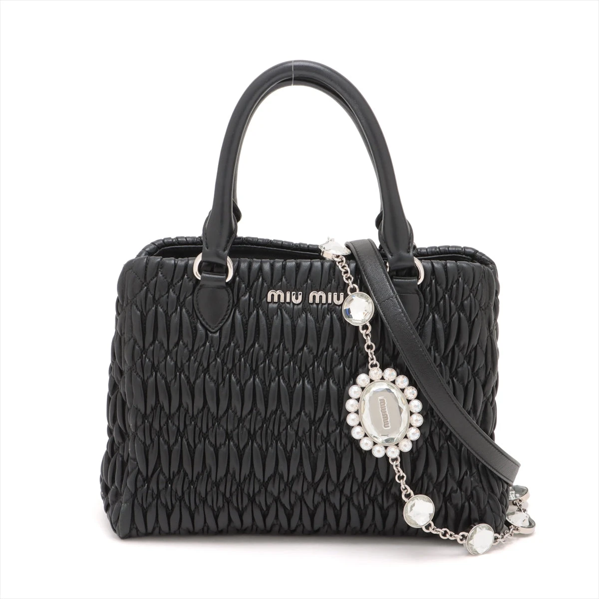 新品未使用！miumiu ナッパ クリスタル （ミュウミュウMiuMiuナッパ  