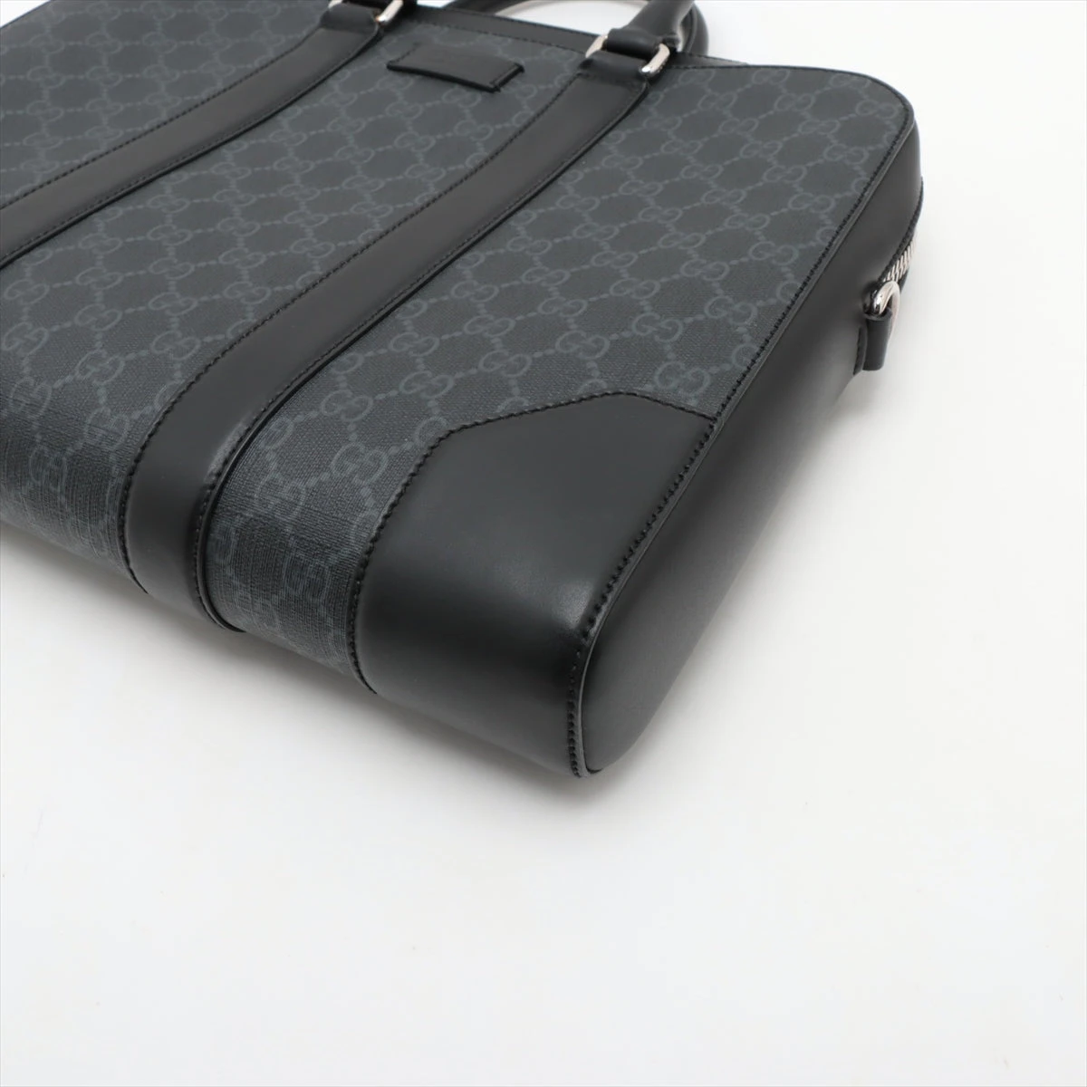 【GUCCI】ビジネスバッグ　GGスプリーム　PVC グッチ GGスプリーム PVC×レザー 2WAYビジネスバッグ ブラック