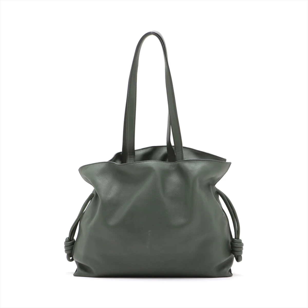 ロエベ フラメンコ レザー トートバッグ グリーン AP085357｜中古