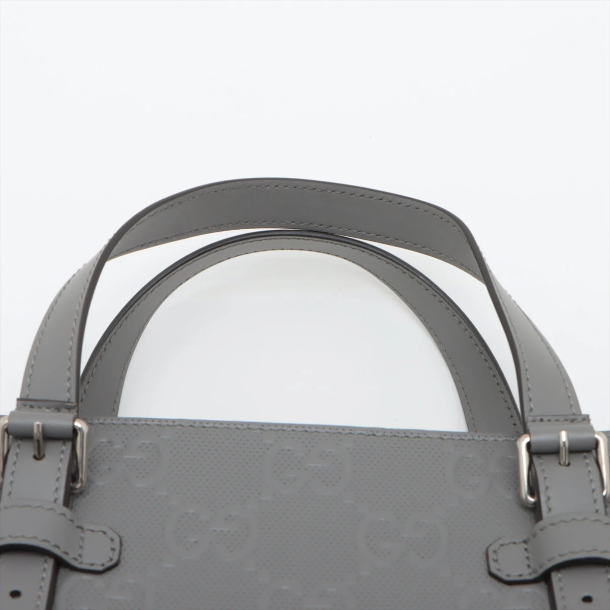 GUCCI グレー レザー トートバッグ GUCCI グッチ トートバッグ GG柄 211134 GGスプリーム レザー