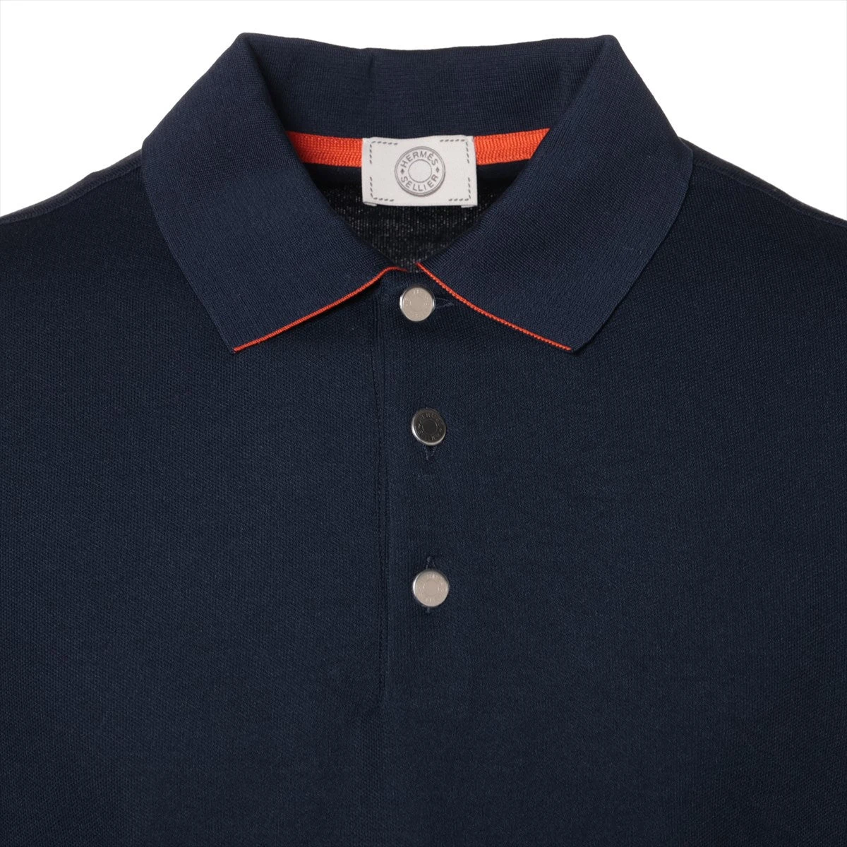 HERMES（エルメス）　ポロシャツ　紺　Made in Italy コットン HERMES - エルメス HERMES メンズポロシャツ ポロシャツ 衣料品