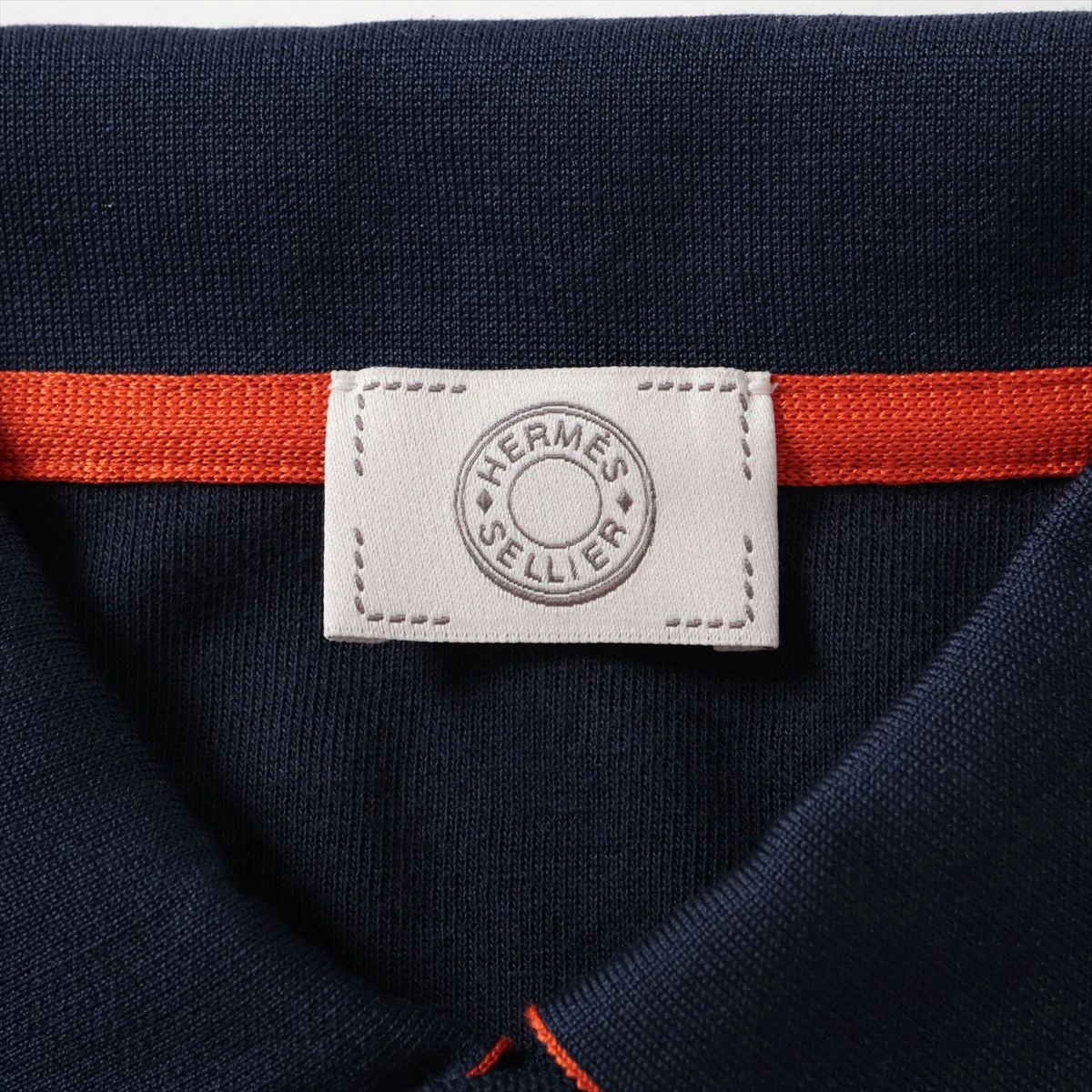 エルメス セリエ コットン×ポリエステル ポロシャツ M メンズ