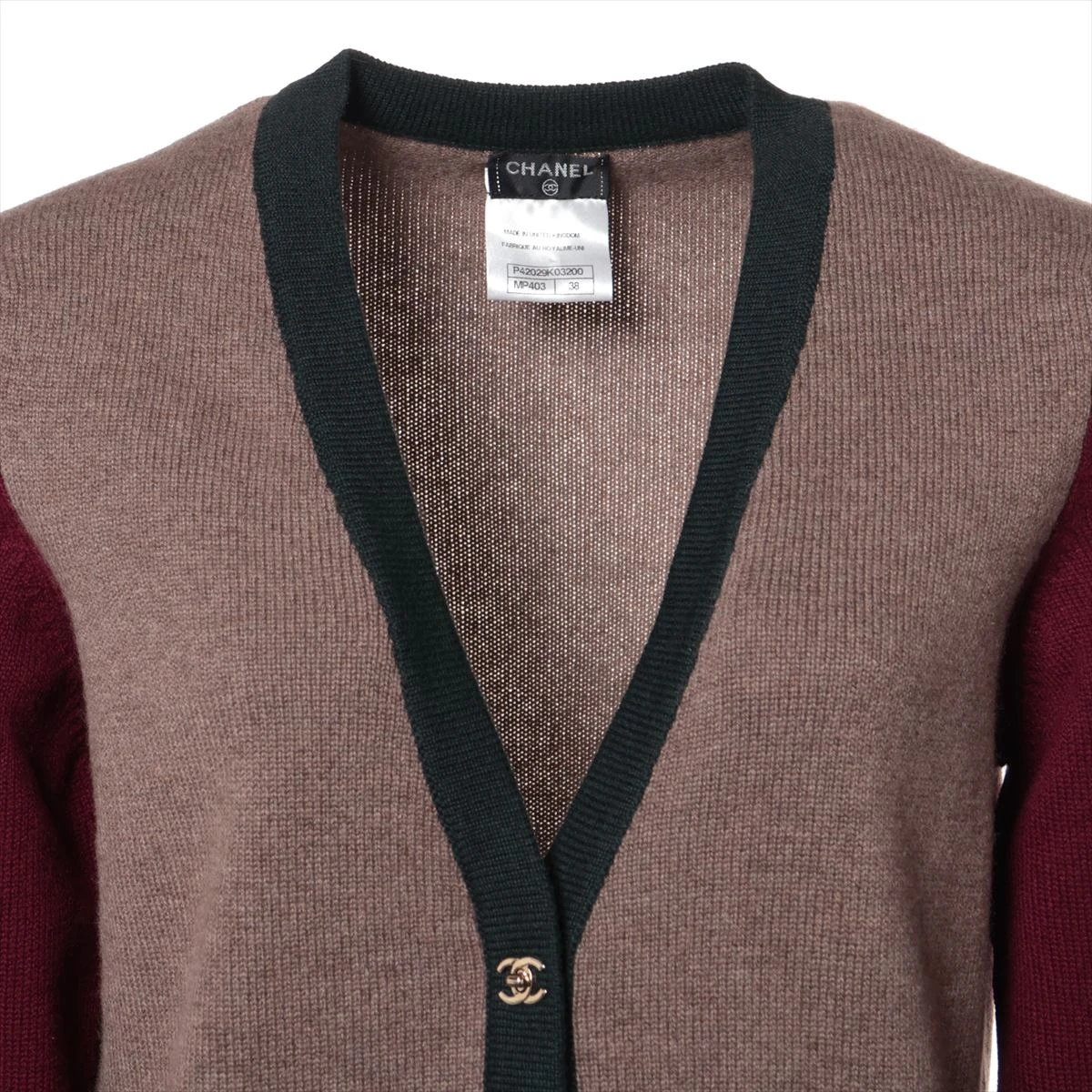 美品☆CHANEL シャネル P420009K03238 ウール カシミヤ アルパカ混 ココマークボタン ショートスリーブ ミックスニット カーディガン レッド系 34 イタリア製 正規品 レディース 美品☆CHANEL シャネル P420009K03238 ウール カシミヤ アルパカ混
