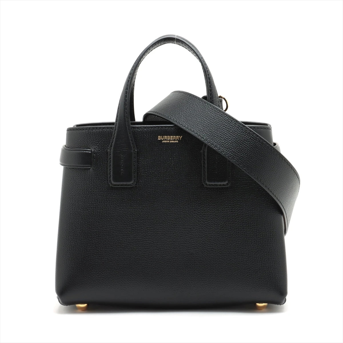 BURBERRY ハンドバッグ キャンバス/レザー ブラック/グレー BURBERRY - 新品 バーバリー BURBERRY トートバッグ ミニ