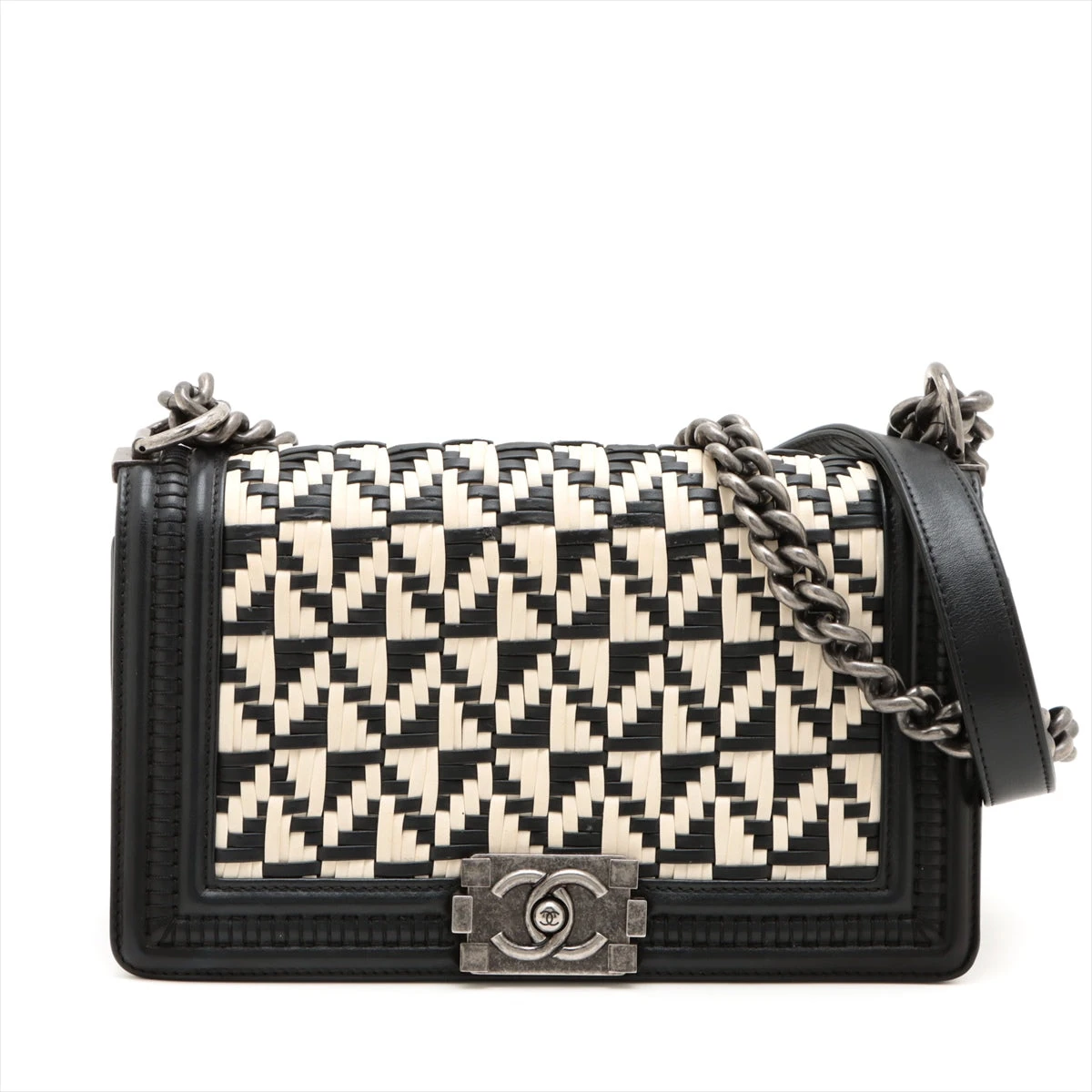 新作 25ss【 CHANEL 】チェーン ショルダーバッグ モノトーン シャネル ボーイシャネル25 ラムスキン チェーンショルダー
