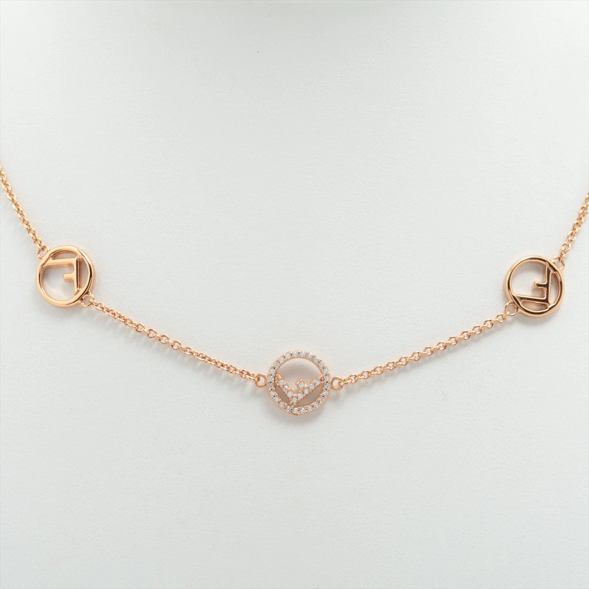 【新品】フェンディ エフイズ ゴールドネックレス 純正箱、保証書付 新品】フェンディ エフイズ ゴールドネックレス 純正箱、保証書付