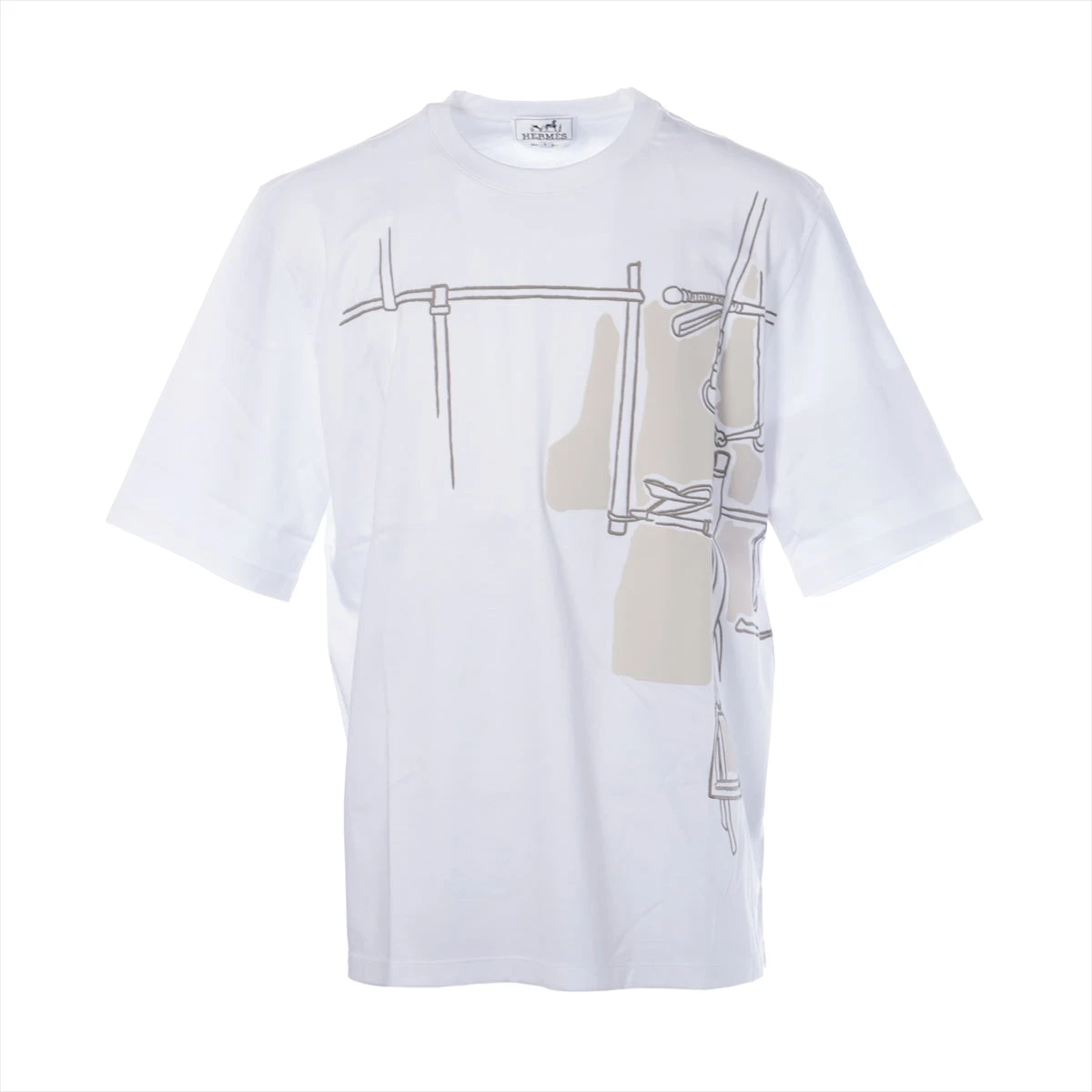 エルメス 24SS コットン Tシャツ L メンズ ホワイト アルネ