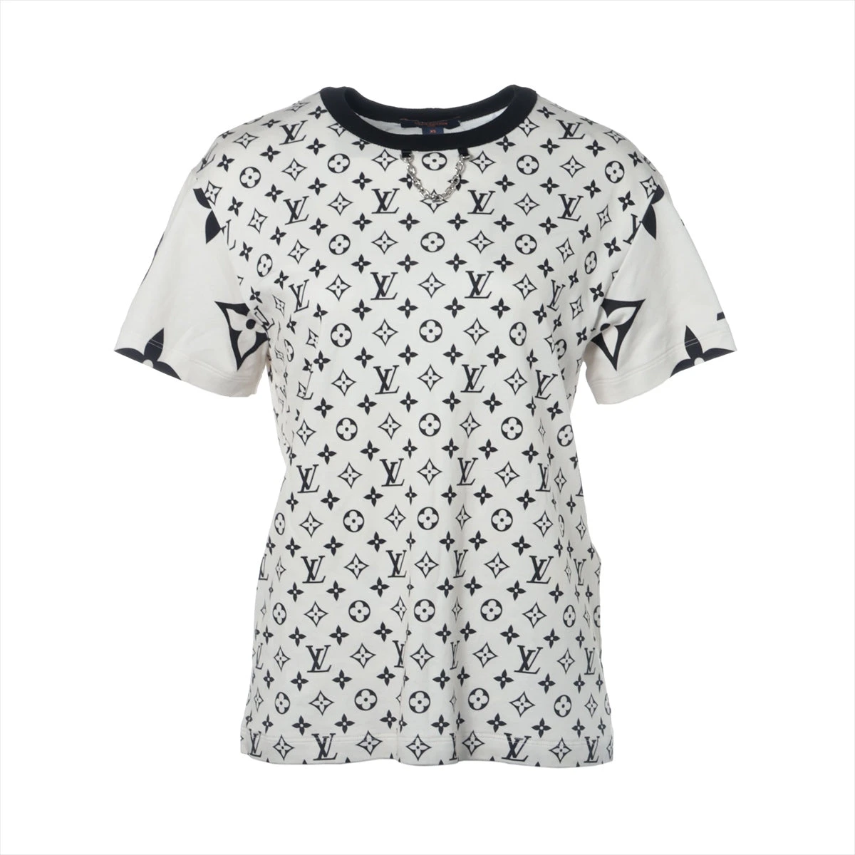 ヴィトン 21AW コットン Tシャツ XS レディース アイボリー×ネイビー 