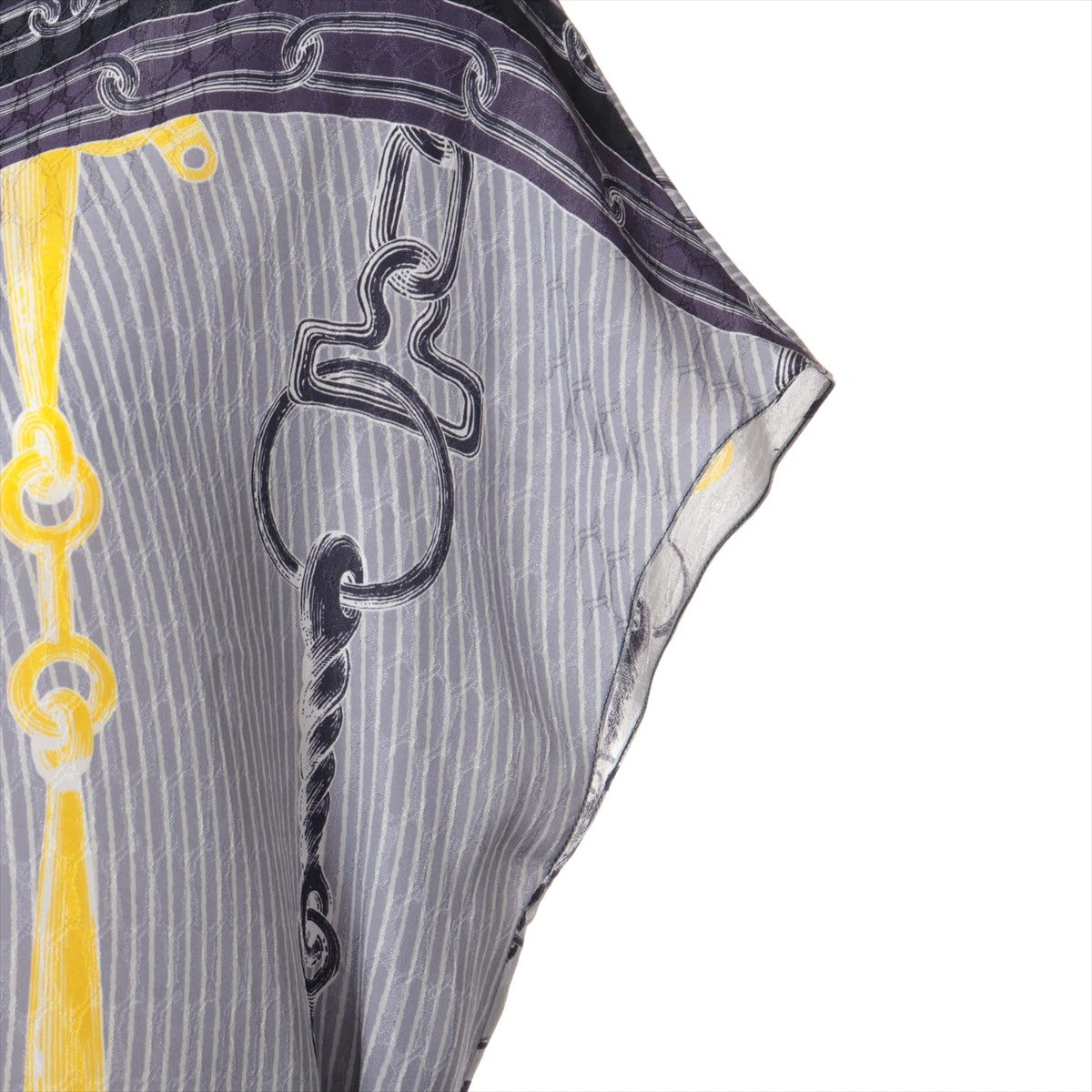 エルメス 24年 シルク ノースリーブワンピース 38 レディース ネイビー