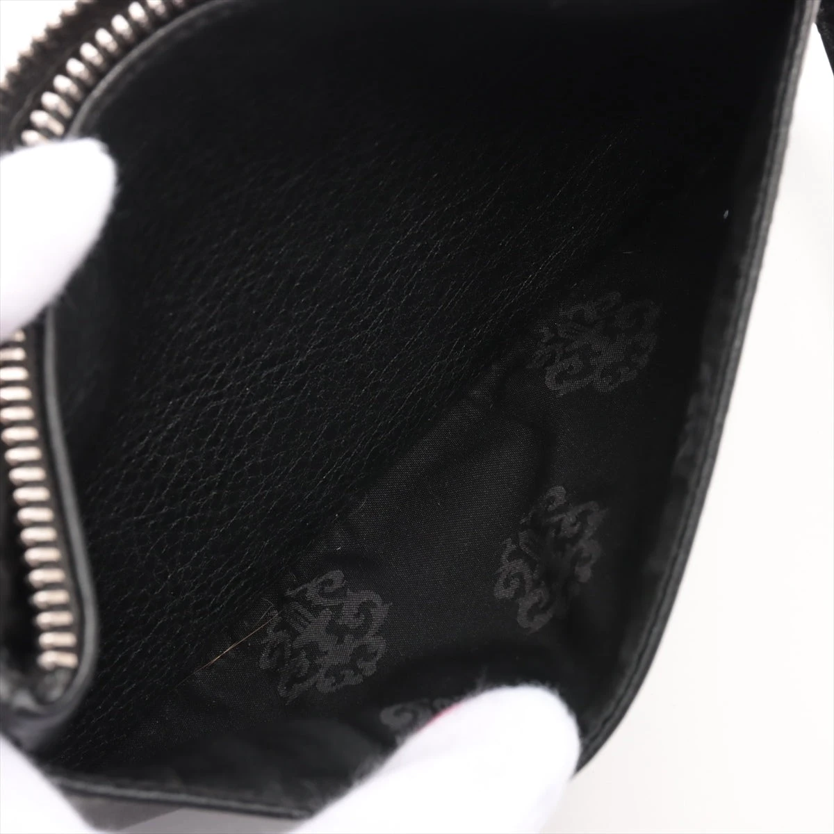 黒 レザー ケース ジッパー付き レザージッパーケース【AirPods（エアーポッズ）】 - AirPods