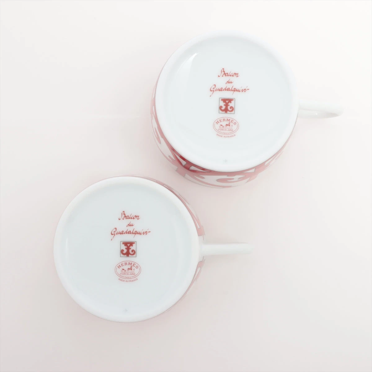 エルメス ガダルキヴィール カップ&ソーサー 陶器 レッド×ホワイト 2客 