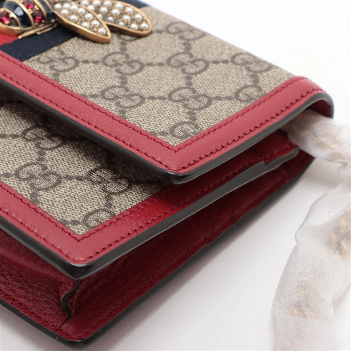 グッチ GGスプリーム クイーンマーガレット PVC×レザー チェーン