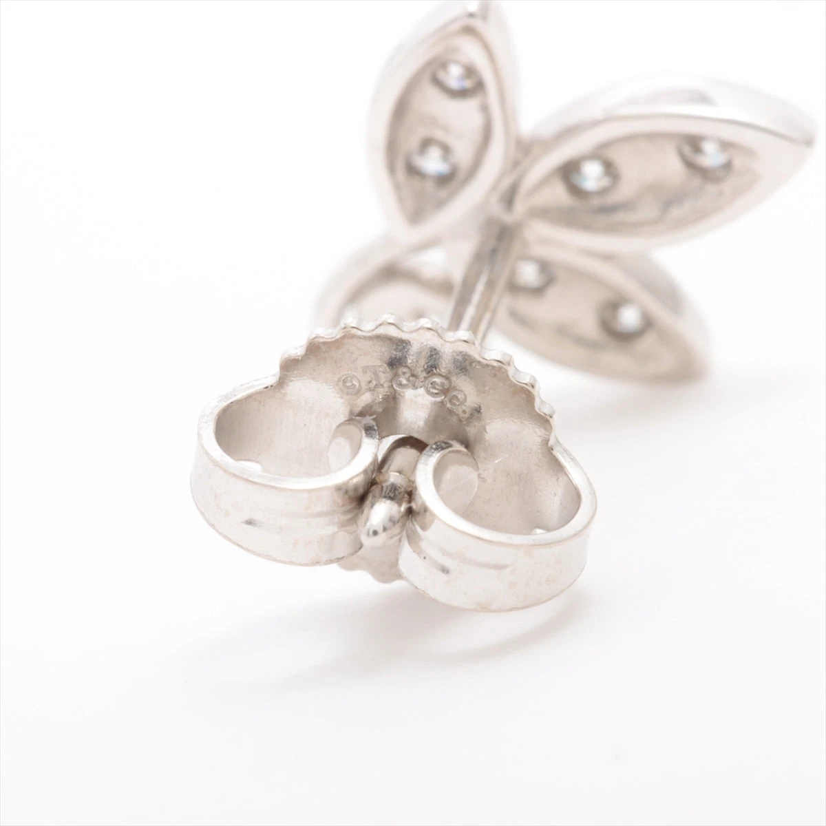 ティファニー オリーブリーフ ダイヤ ピアス 750(WG) 2.2g A3059446