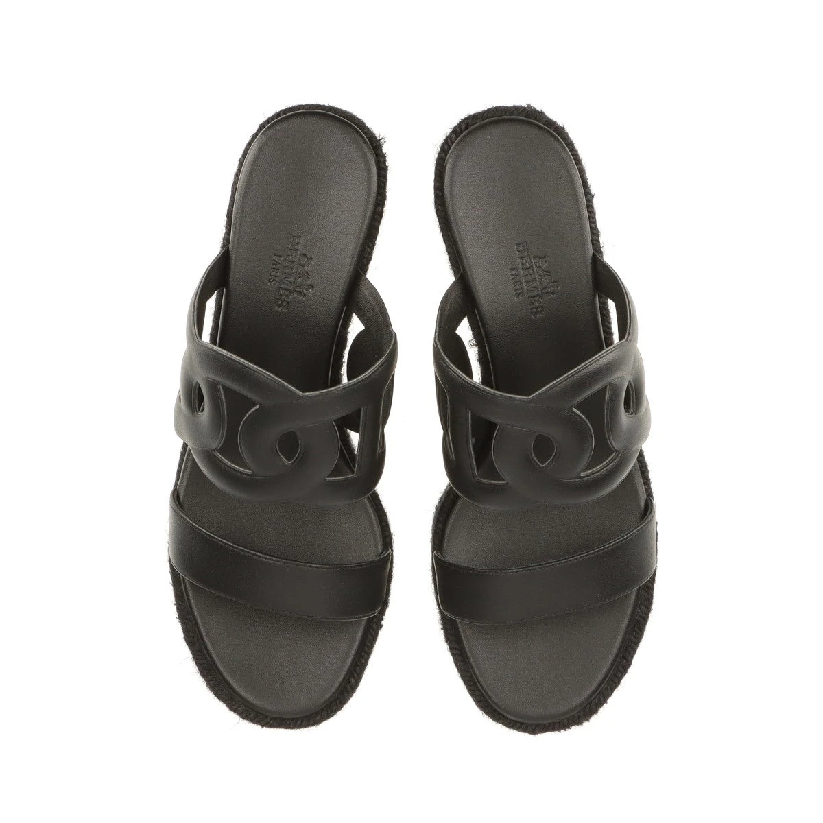 エルメス エポぺ レザー ウェッジソールサンダル 36 レディース