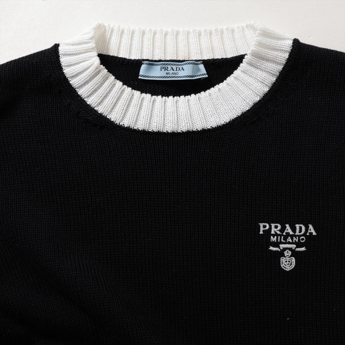 楽天市場】プラダ PRADA ロゴ ボーダー スーパーファインウール