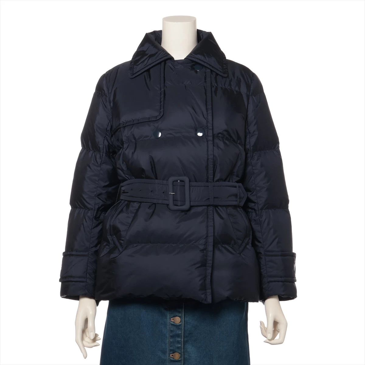 プラダ 17AW ナイロン ダウンジャケット 40 レディース ネイビー 