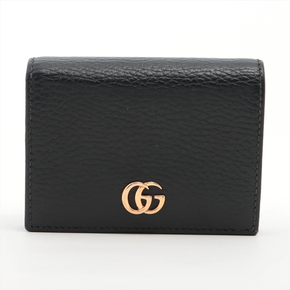 グッチ GGマーモント 456126 レザー コンパクトウォレット ブラック  