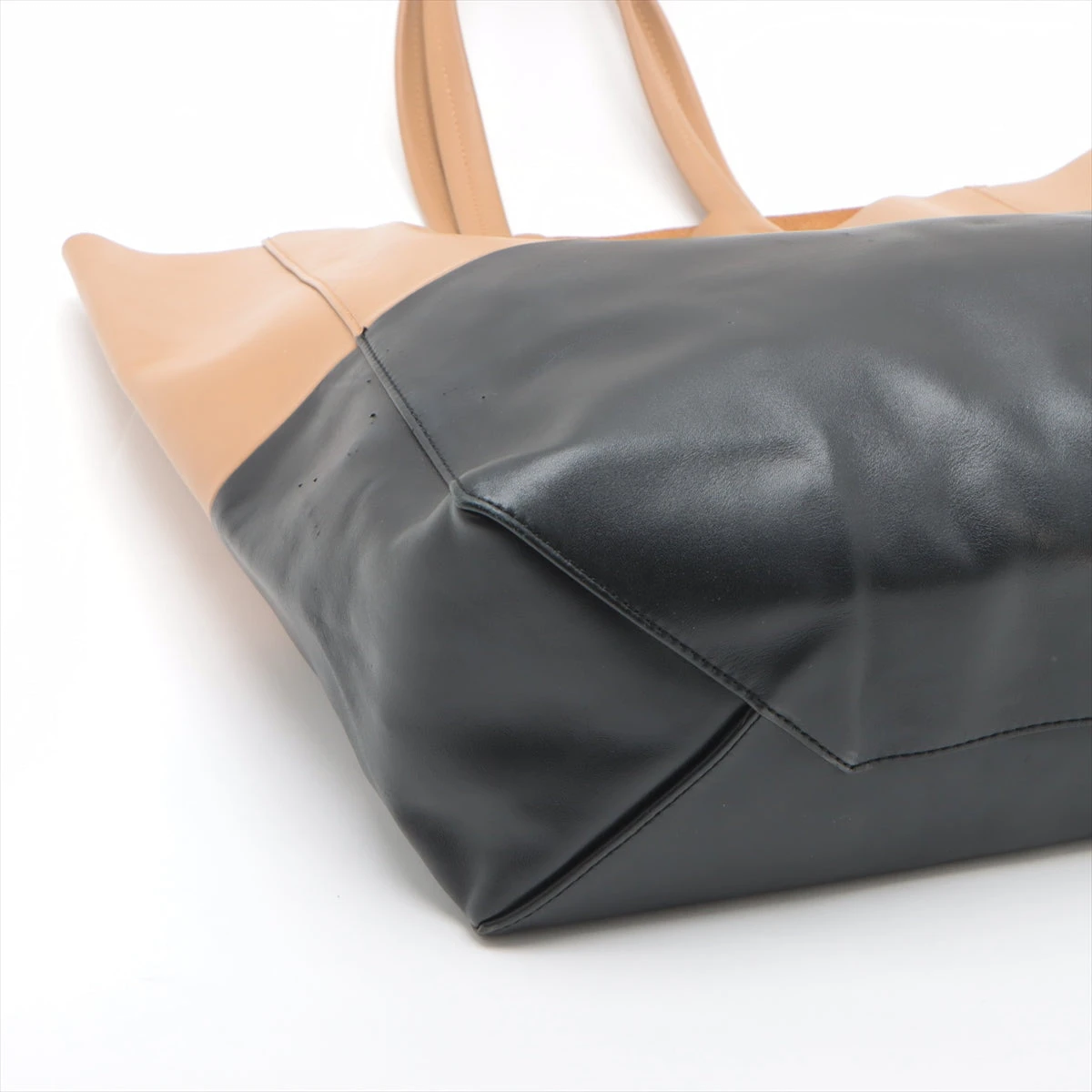 高級ブラックレザートートバッグ セリーヌ本革 CELINE セリーヌ トートバッグ Medium Cabas ミディアム カバ