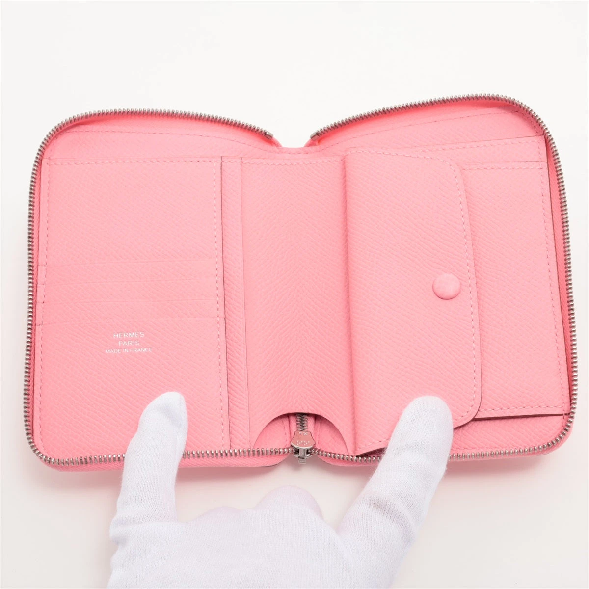 エルメス アザップ ヴォーエプソン コンパクトウォレット ピンク
