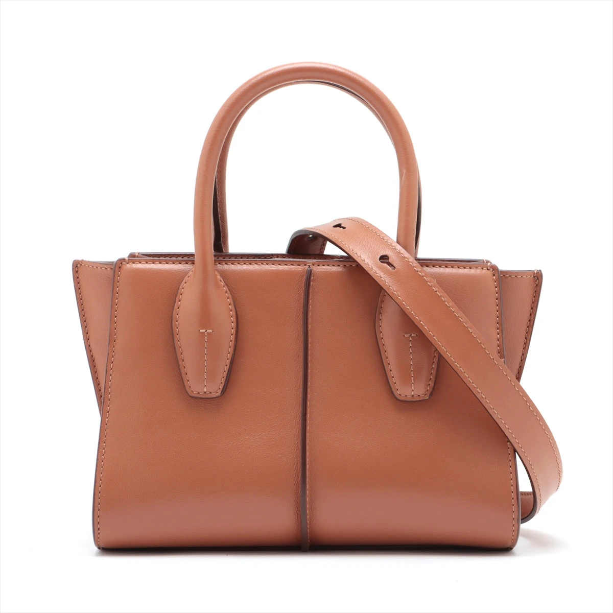 TOD'S Dキューブ 2way ハンドバッグ レザー アイボリーホワイト TOD'S