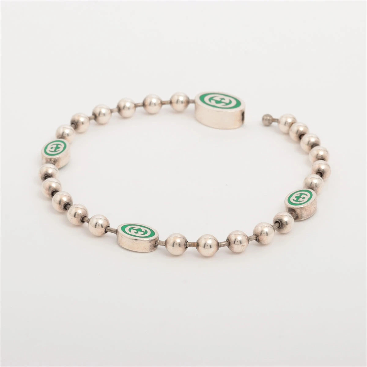 GUCCI 新品未使用品 インターロッキングボールチェーンブレスレット 19号 グッチ インターロッキングG ブレスレット 19 925 16.7g