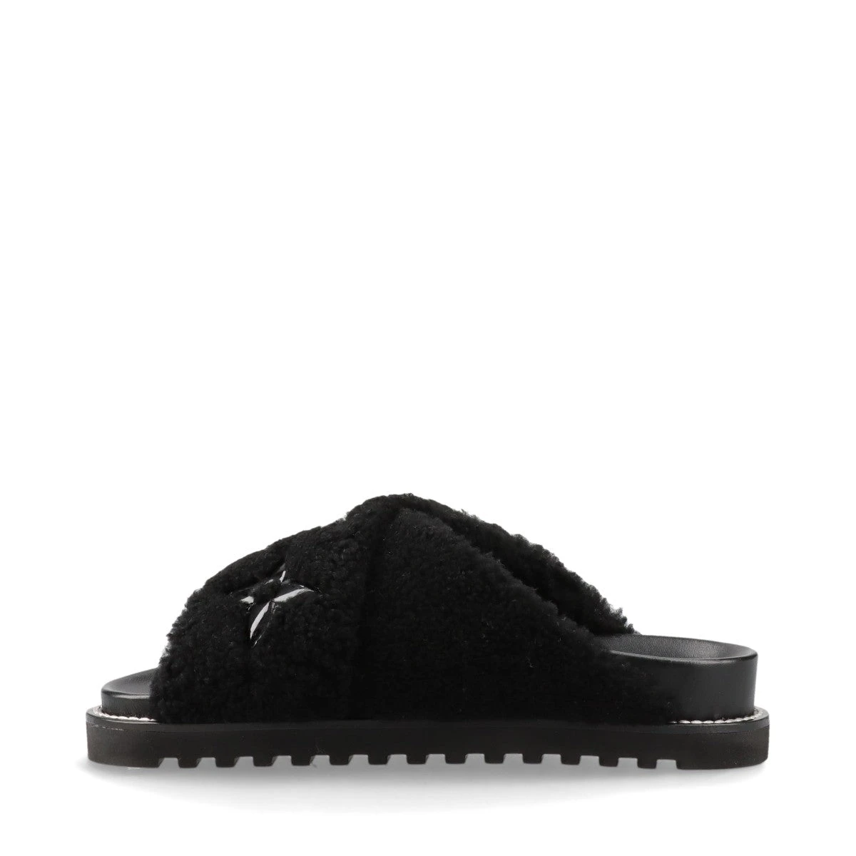 Louis Vuitton パセオライン ムートン ボア モノグラム サンダル 2025