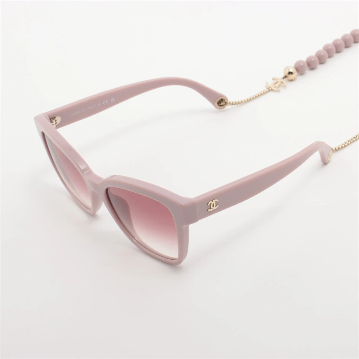 シャネル ココマーク サングラス 55□18 レジン ピンク 5487-A グラス