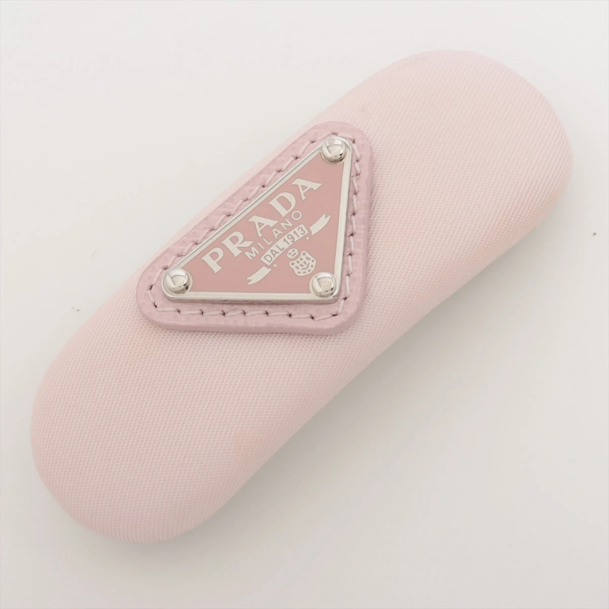 プラダ 1IF129 テスート バレッタ メタル×ナイロン ピンク  