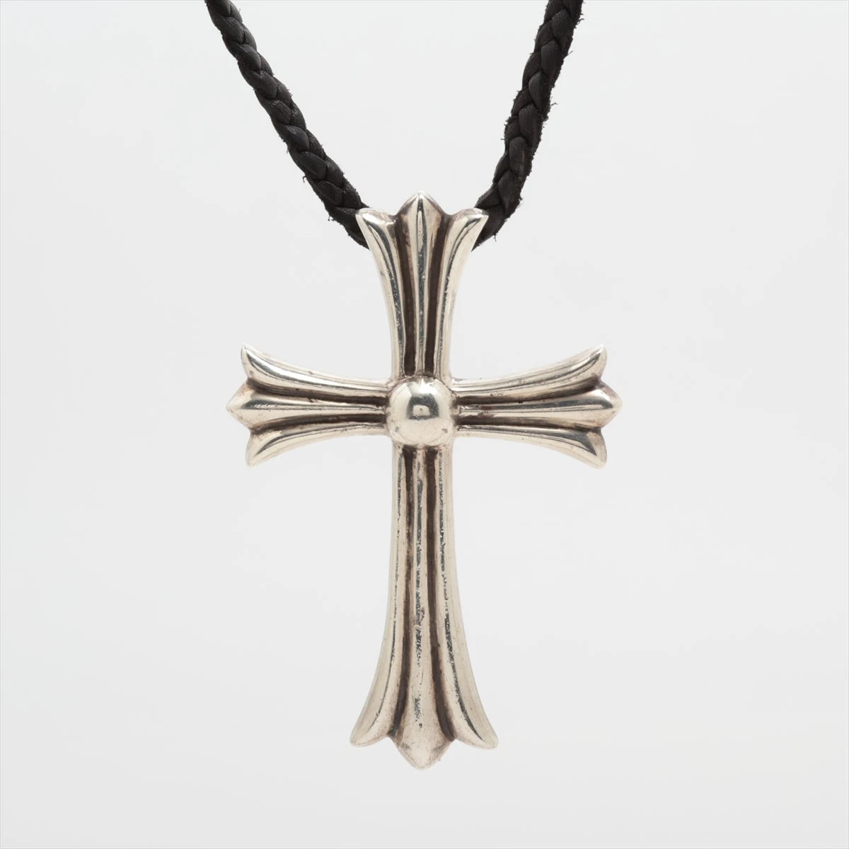 Chrome hearts ラージクロスwithベイル　革紐付き 送料、代引手数料無料】 ◇ 【中古】 クロムハーツ ◇ ラージ