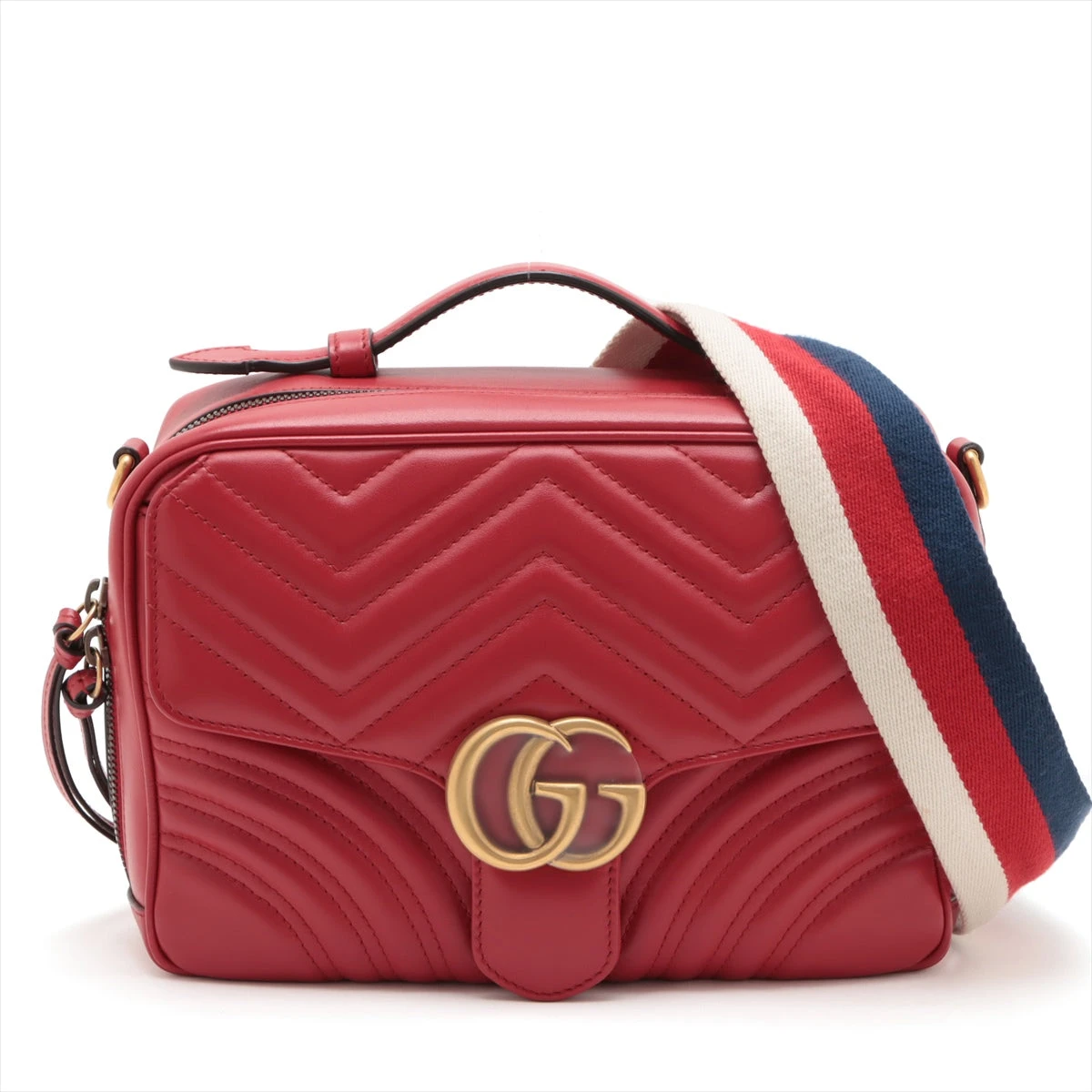 グッチ GGマーモント レザー 2WAYハンドバッグ レッド 498100 WZ386221