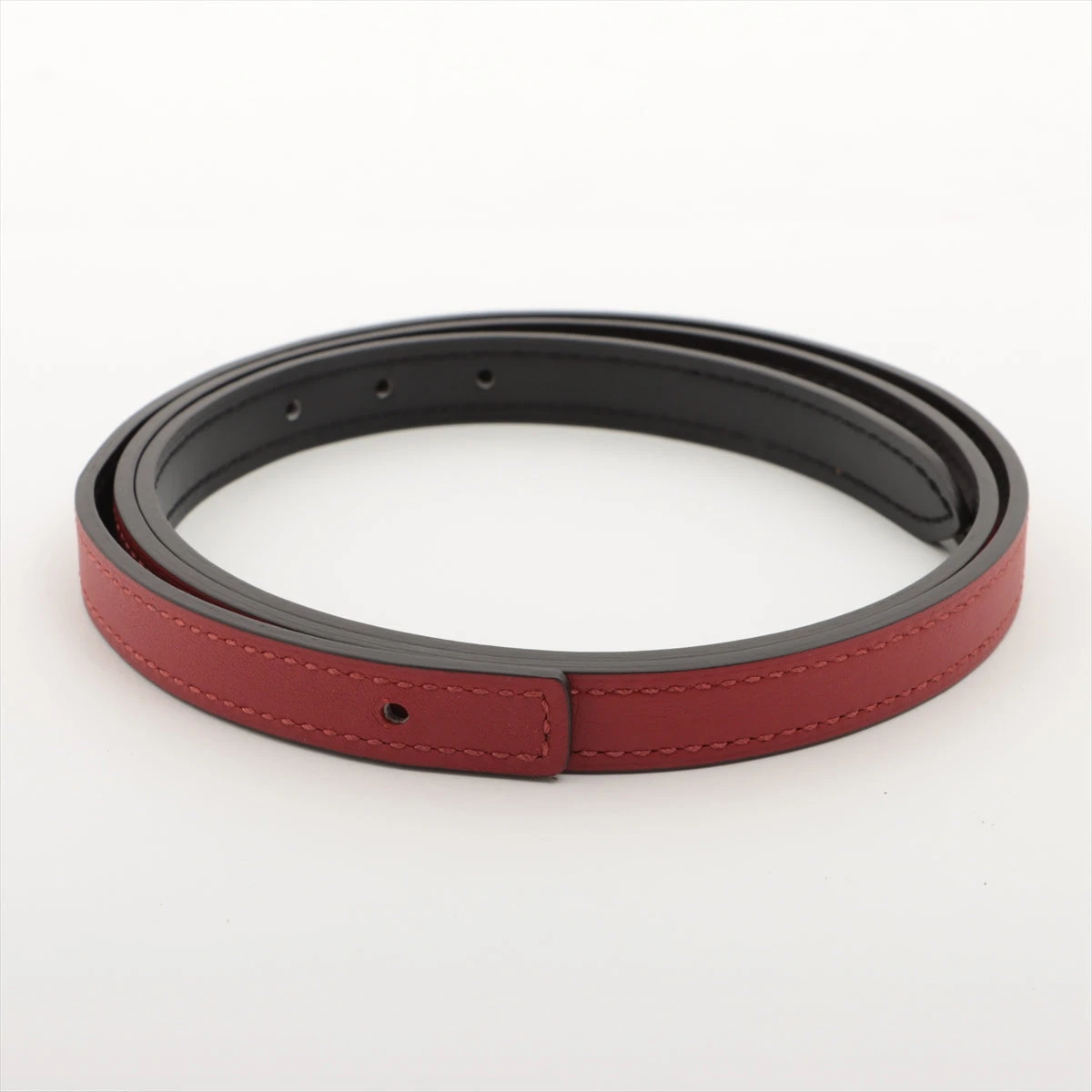 エルメス HERMES ベルト ブラックxレッド