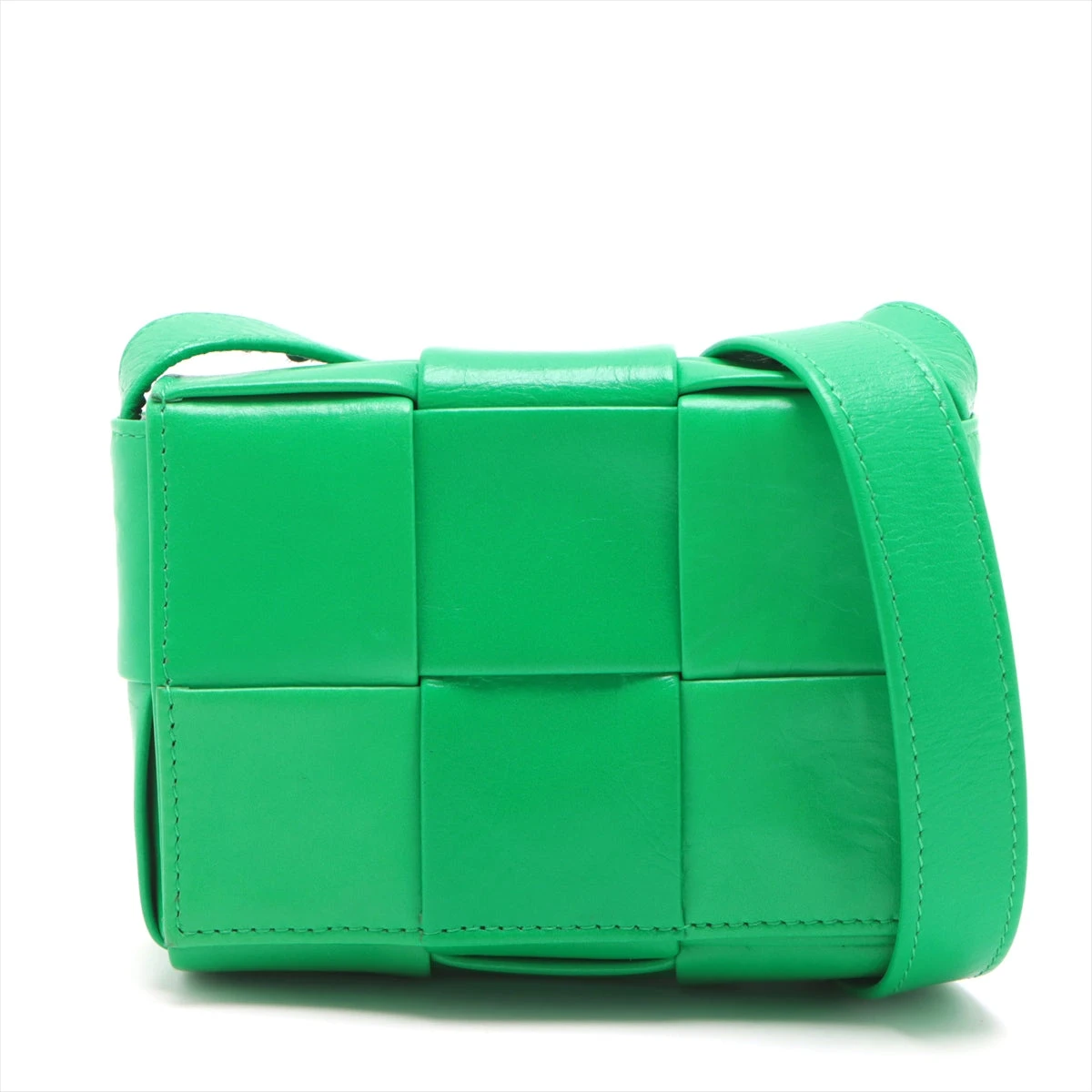 ボッテガヴェネタ カセット ショルダーバッグ レザー グリーン