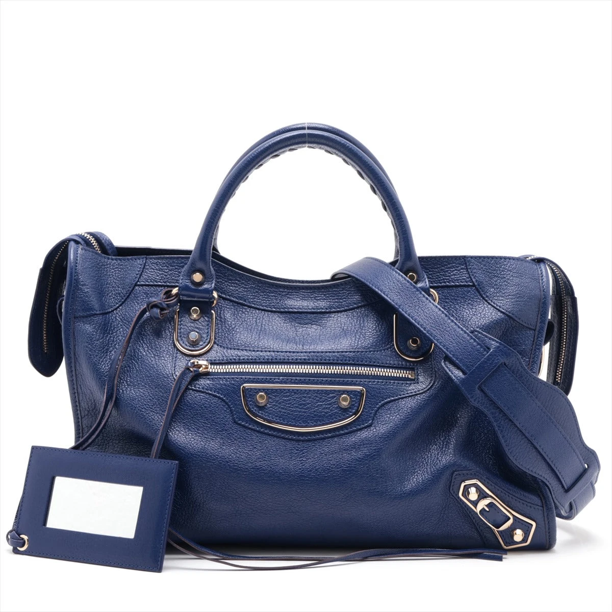 バレンシアガ シティ 2WAY ハンドバッグ THE CITY 115748 バレンシアガ ザ・シティ レザー 2WAYハンドバッグ ブルー