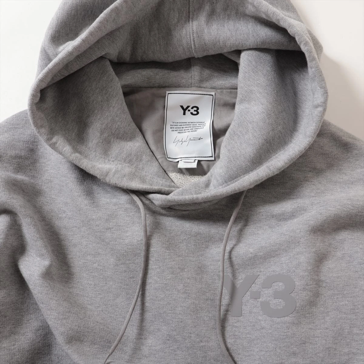Y-3 グレー フルジップパーカー XS/S Y-3 (ワイスリー) ワンポイント ロゴ ショート丈 プルオアーバー