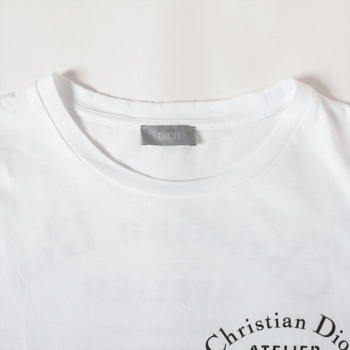 ディオール アトリエ ロゴ コットン Tシャツ S レディース ホワイト 
