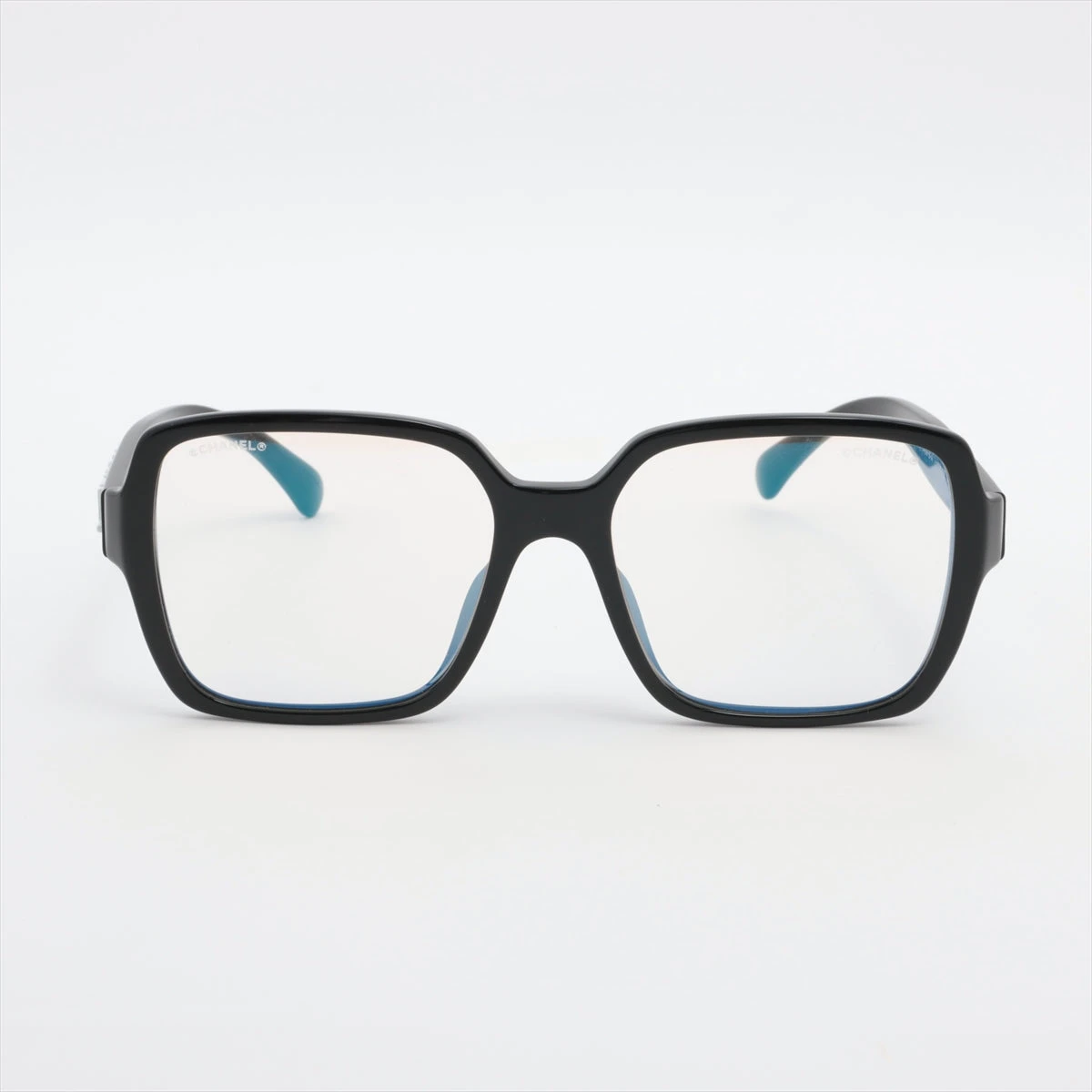 シャネル 5408-S-A ロゴ メガネ プラスチック ブラック 色付 A3072635