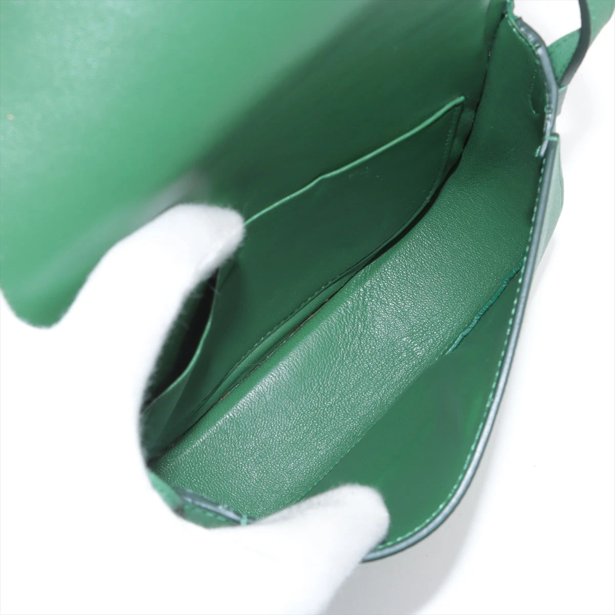 CELINE セリーヌ/トロッタースモール/レザーショルダーバッグ/グリーン  